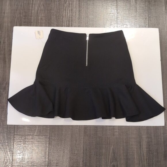 3/$20 NEW Forever 21 Mermaid Flounce Mini Skirt High Waist Ruffle Flare Black - Picture 8 of 14